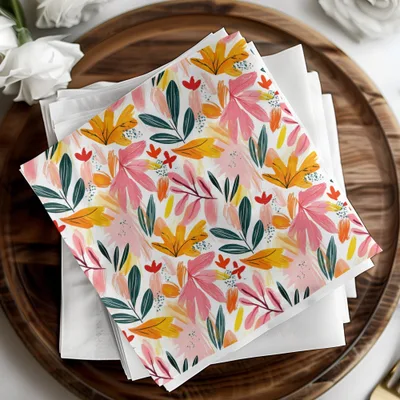 Colorful Abstract Leaves and Flowers Painting Pattern Digital - Moore and Mountain