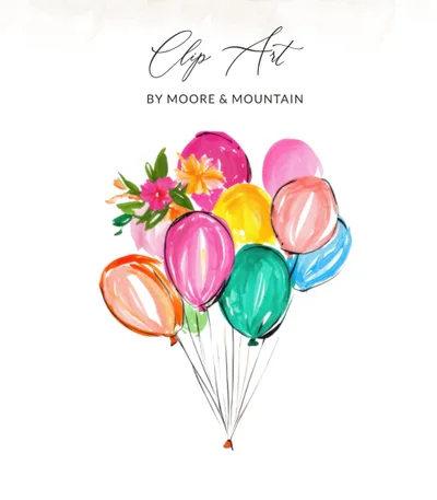 Colorful Balloons Flowers SVG Digital Download, Birthday Party Clip Art PNG, Whimsical Celebration Design, Instant Download Graphic SVG