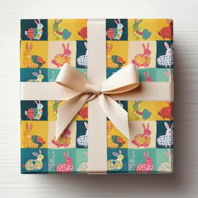 Colorful Bunny Pattern Gift Wrap for Special Occasions