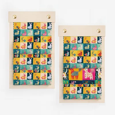 Vibrant Patchwork Design with Bunnies and Animals Fabric