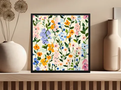 Vibrant Floral Pattern Wall Art for Home Decor