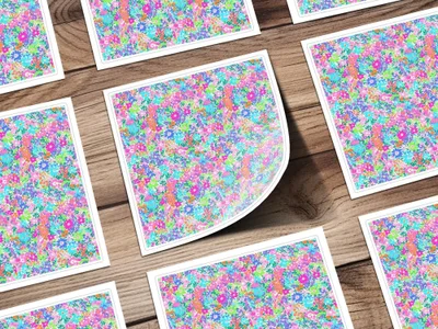 Ditsy Colorful Floral Pattern Digital Paper, Bright Flowers Seamless Pattern, Fun Print Design Download, Scrapbook Paper, Fabric Design - Moore and Mountain