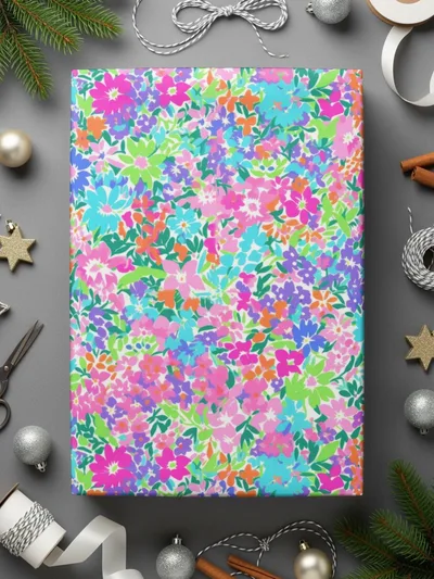 Ditsy Colorful Floral Pattern Digital Paper, Bright Flowers Seamless Pattern, Fun Print Design Download, Scrapbook Paper, Fabric Design - Moore and Mountain