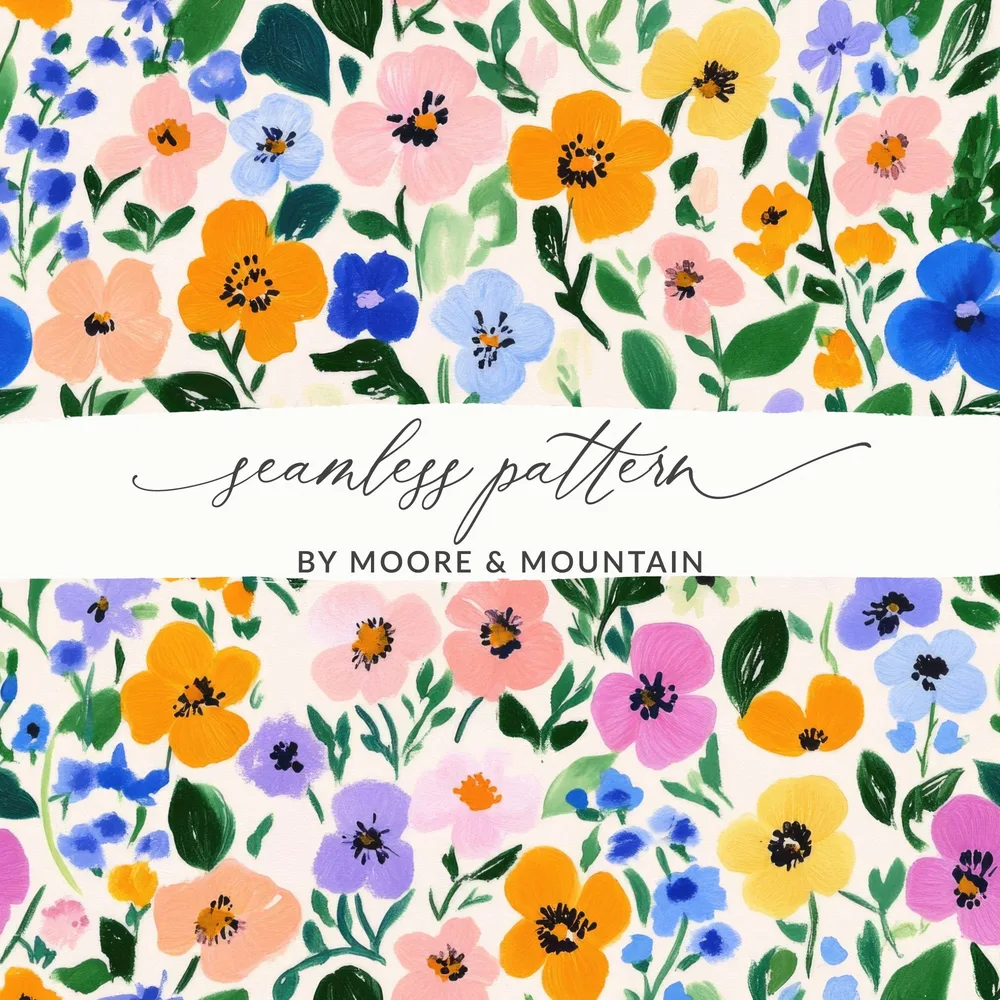 Vibrant Floral Seamless Pattern by Moore & Mountain Design