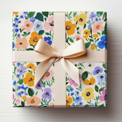 Floral Gift Wrap with Elegant Ribbon for All Occasions