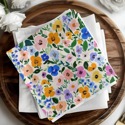 Vibrant Floral Patterned Napkins for Any Occasion