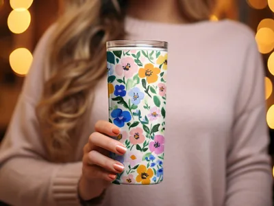 Colorful Floral Pattern Insulated Tumbler for Any Drink