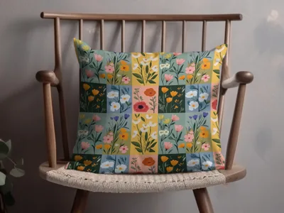 Colorful Floral Pattern On Square Boxes Surface Texture - Moore and Mountain