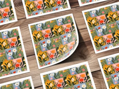 Colorful Flowers Patchwork Pattern Seamless Tile Set - Moore and Mountain