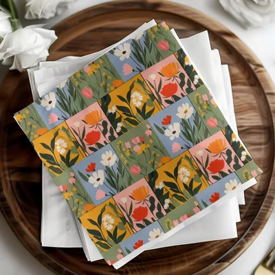 Colorful Flowers Patchwork Pattern Seamless Tile Set - Moore and Mountain