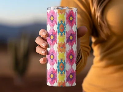 Bright Floral Patterned Tumbler for Your Favorite Drinks