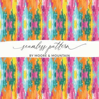 Colorful Ikat Digital Paper, Modern Tribal Pattern, Seamless Boho Jpg, Vibrant Ethnic Pattern, Commercial Use POD Pattern