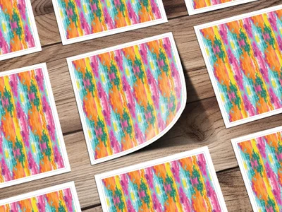 Bright Abstract Multi-Colored Art Print Wall Decor
