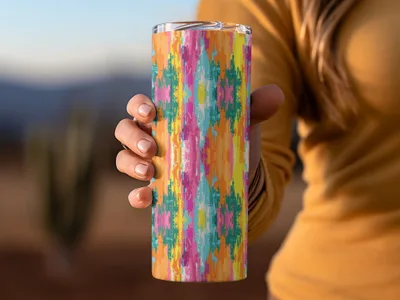 Colorful Abstract Pattern Travel Tumbler Cup