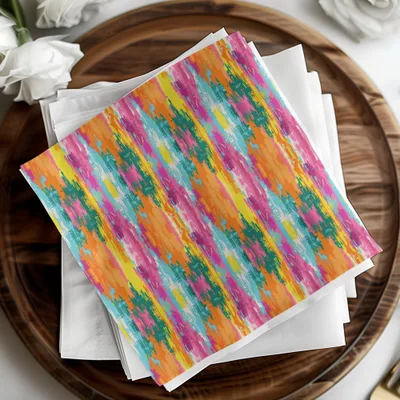 Vibrant Multicolor Watercolor Design Napkin Set