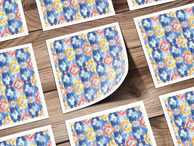 Vibrant Colorful Tile Pattern with Geometric Design Prints