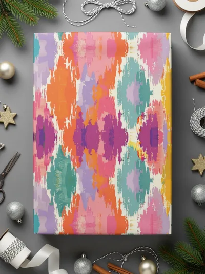 Colorful Abstract Holiday Gift Wrap Paper