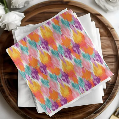 Colorful Abstract Design on Stylish Napkin Product