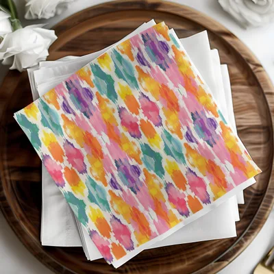 Vibrant Colorful Abstract Patterned Napkin Set Product