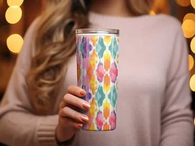 Vibrant Colorful Patterned Insulated Drink Tumbler