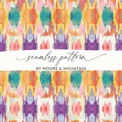 Colorful Ikat Digital Paper, Vibrant Ethnic Pattern, Seamless Boho JPG, Commercial Use POD Pattern, Modern Tribal Print, Digital