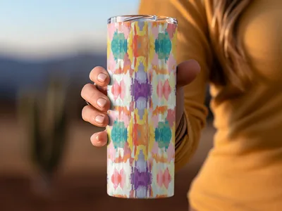 Vibrant Abstract Pastel Pattern Insulated Tumbler