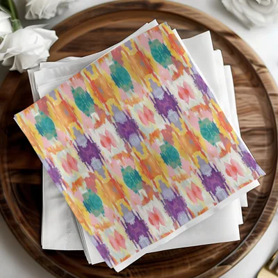 Vibrant Ikat Patterned Napkins for Stylish Table Settings