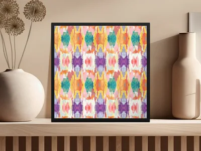 Vibrant Abstract Pattern Artwork in a Modern Frame Decor