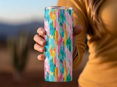 Colorful Abstract Pattern Insulated Travel Tumbler