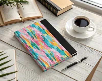 Vibrant Brushstroke Pattern Hardcover Notebook