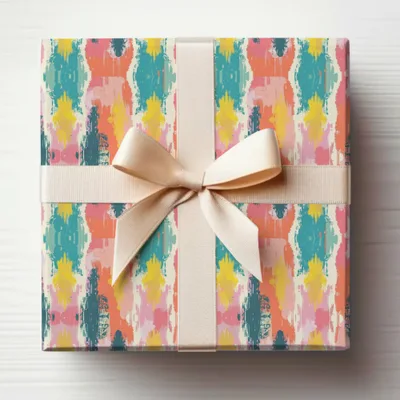 Vibrant Gift Wrap with Colorful Brushstroke Design