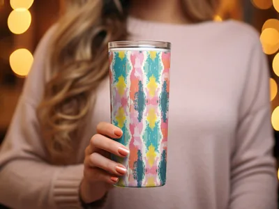 Vibrant Colorful Abstract Pattern Insulated Tumbler