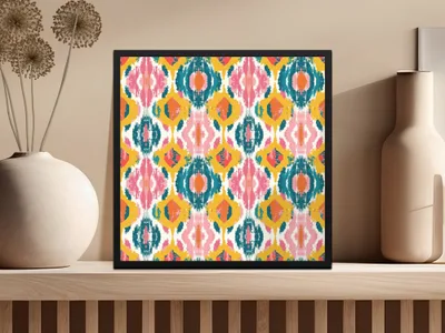 Bright and Colorful Abstract Pattern on Framed Artwork