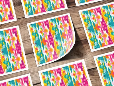 Vibrant Abstract Art Print with Multicolor Brush Strokes