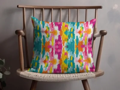 Vibrant Multicolor Abstract Print Decorative Throw Pillow