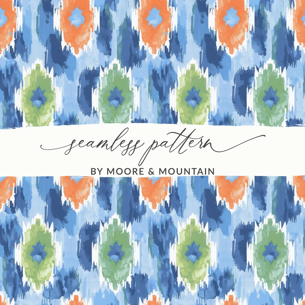 Seamless Blue Orange Green Abstract Pattern Design