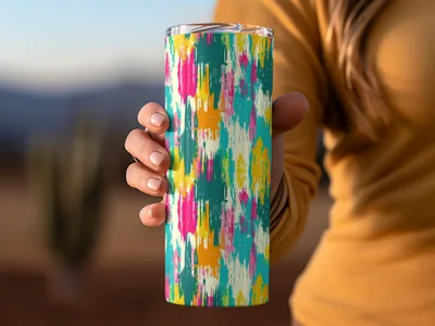 Vibrant Abstract Multicolor Pattern Insulated Tumbler