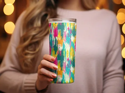 Colorful Abstract Design Insulated Tumbler Cup