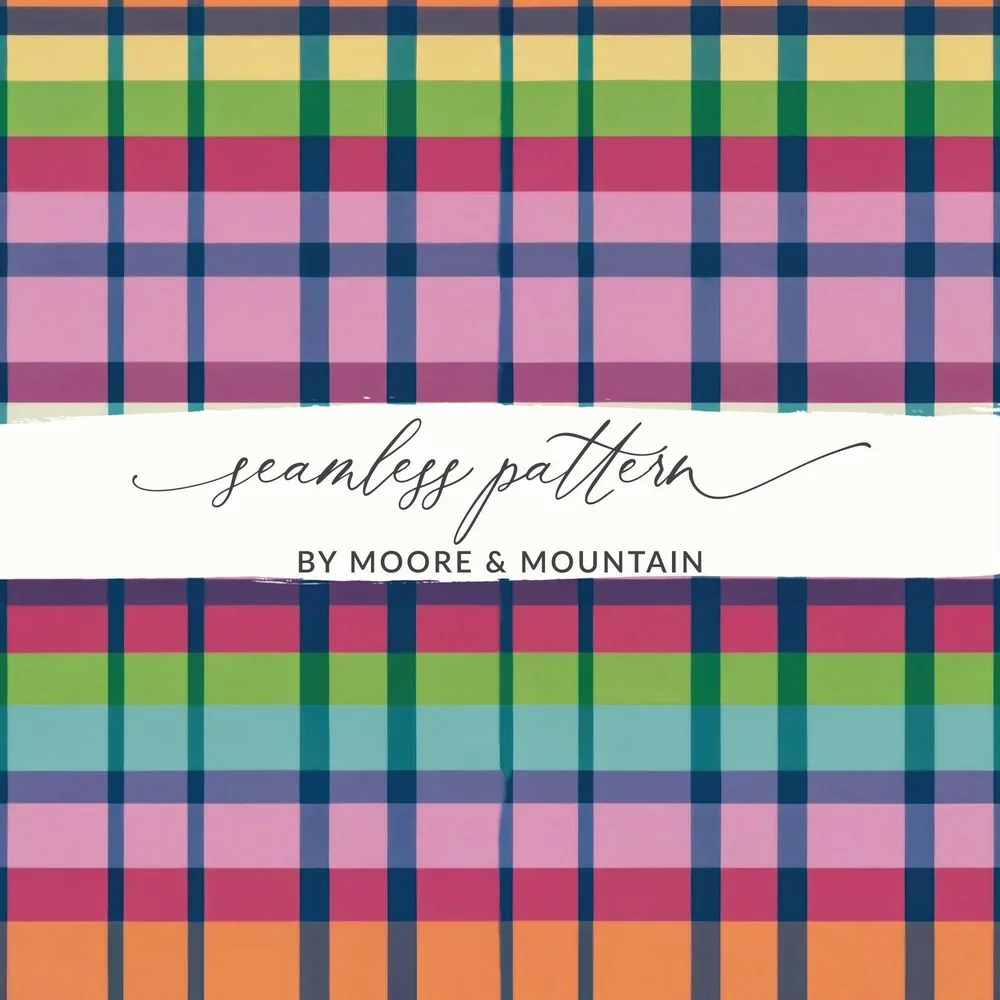 Colorful Plaid Digital Paper, Seamless Tartan Pattern, Digital Fabric Design, Scrapbooking Paper, Pastel Plaid Pattern, Digital Product - Moore and Mountain
