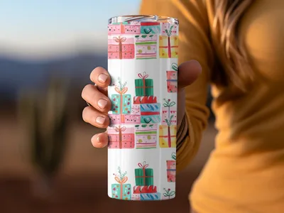 Colorful Presents Watercolor Style Repeat Pattern Digital - Moore and Mountain