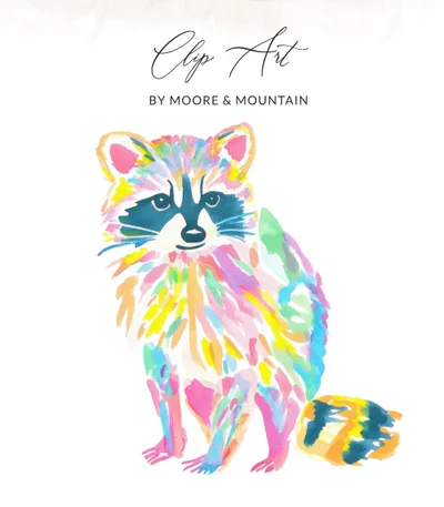 Colorful Raccoon SVG Digital Art File for Cricut & Silhouette, Whimsical Animal Design, Instant Download Printable SVG