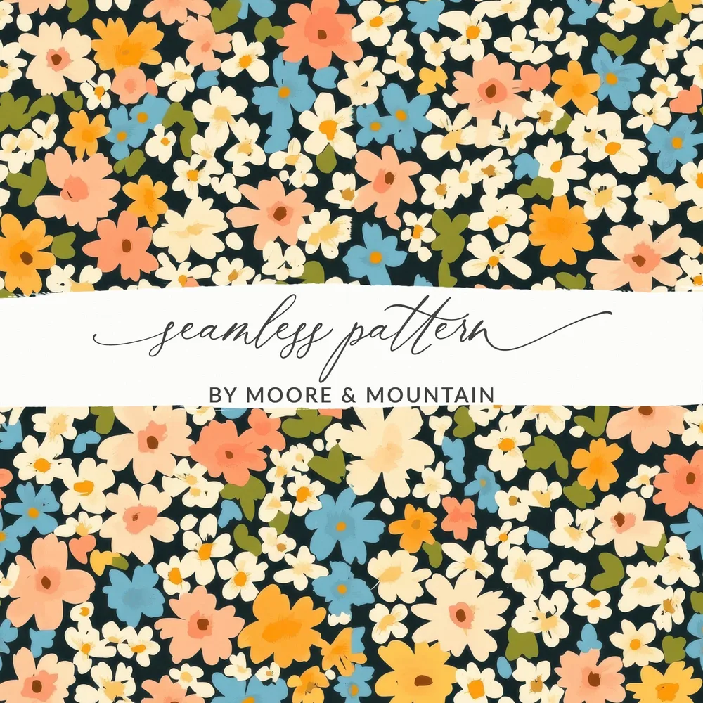 Vibrant Floral Seamless Pattern by Moore and Mountain