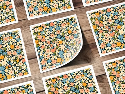 Floral Pattern Decorative Stickers for DIY Craft Projects