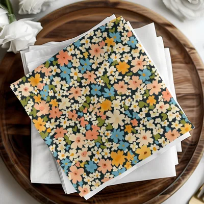 Colorful Floral Pattern Napkins for Elegant Dining