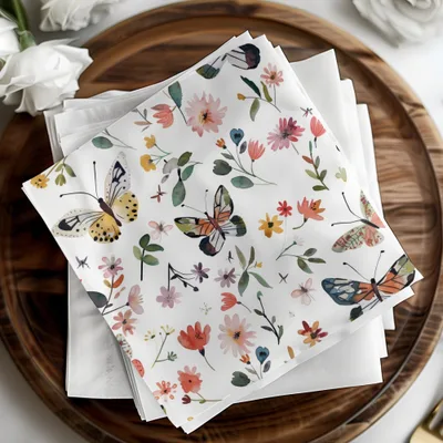 Colorful Spring Floral Butterfly Watercolor Pattern Digital - Moore and Mountain