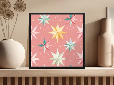 Colorful Star Pattern T-Shirt, Seamless Star Digital Paper, Holiday Fabric Design, Celestial Stars Print, Gift Wrap Design, Star T Shirt - Moore and Mountain