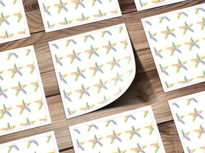 Colorful Starfish Bow Pattern Ocean Theme product type