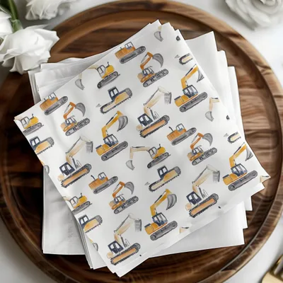 Construction Excavator Digital Seamless Pattern, Yellow Gray Watercolor, Vehicle Repeat Pattern, Commercial License, Digital Papers - Moore and Mountain