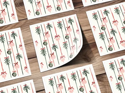 Coquette Christmas Festive Holiday Seamless Pattern Digital Download - Christmas Decoration Design - Moore and Mountain