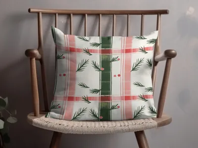 Coquette Red and Green Checks with Leaves and Dots | Digital Download | Festive Pattern - Moore and Mountain
